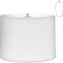 Lamp Shades Set of 1. . . Drum Lamp shadesFits Harp-Style Bedside & FloorEasy Assembly(Ships Rolled Flat) (White - Pack of 1, Medium)