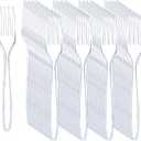 Liacere 360Pcs Clear Plastic Forks -Disposable Plastic Forks BPA-Free, 6.7-inch Heavy Duty Clear Disposable Cutlery, Suitable for Parties and Restaurants, Perfection at the Tip of Your Fork