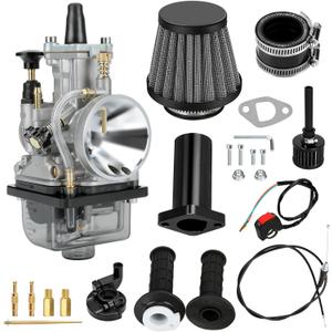 HIAORS PWK 24mm Carburetor Carb Throttle Assembly Jet for Predator 212 196cc 200cc 224cc 6.5HP Engine Coleman CT200U BT200X Mini Bike CT200U-EX Baja Warrior MB200 KT196 Go Kart Race Parts (Black)