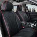 Coverado Car Seat Covers Full Set, Black Seat Covers, Waterproof Car Seat Cover, Car Seat Cushion, Car Seat Covers Front Seats Back Seat Covers, Car Seat Protector Universal Fit Most Cars Red Line