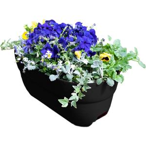 Bloomers Railing Planter with Drainage Holes – 24" Weatherproof Resin Planter – Charcoal