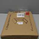 C-Shaped Side Table for Couch - Small Coffee Stand Sofa Tray Desk with Metal Frame and Waterproof Scratch Resistant, Modern End Accent for Living Room, Bedroom, Small Spaces, Rustic Brown