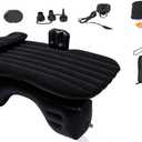 Inflatable Car Air Mattress Back Seat Bed with Air Pump,Thickened Portable Car Travel Sleeping Camping Air Mattress Blow Up Bed for Car Universal SUV (Standard - Black)