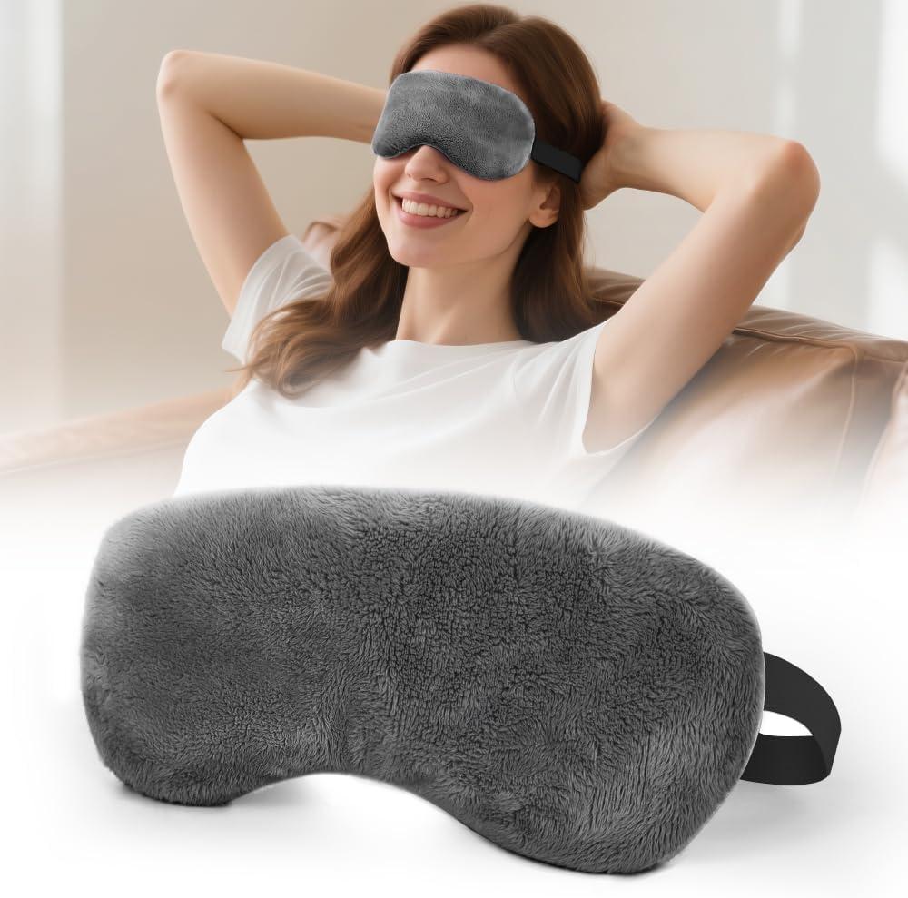 Heated Eye Mask for Dry Eyes, Steam Warm Compress for Stye Eye Treatment, Relieve, Hot Compress, Moist Heat Mask for Blepharitis (Gray)