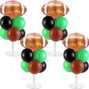 4 Sets Football Party Balloons Stand Kit with Rugby Ball Foil Balloons Sport Football Party Balloon Centerpiece for Tables for Game Sports Football Birthday Baby Shower Decoration