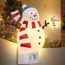 Christmas Decoration Snowman Night Light Plug in, 120V C7 LED Xmas Wall Plug in Nightlights, Christmas Night Light Decor for Bedroom Bathroom Kitchen Hallway Stairs