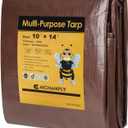 Heavy Duty Double-Sided Waterproof Poly Tarp 10x14 Feet 12mil Thick Polyethylene Tarps, Perfect for Outdoor Use, Plastic Cover & Mat for Tent Camping Storage Boat Bikes Vehicles