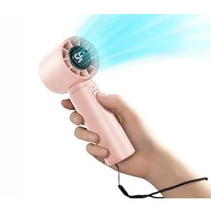 Eastfox Portable Handheld Turbo Fan, Personal Fan Battery 4000mAh Work for 316H, USB Rechargeable, 10800 HighSpeed Motor, 5Speeds Mini Hand held Fans for Outdoor, Travel, Home, Office (Pink)