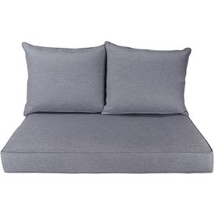 BOSSIMA Patio Furniture Cushions Comfort Deep Seat Glider Loveseat Cushion Indoor Outdoor Seating Cushions Light Grey