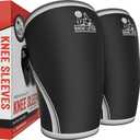 Nordic Lifting 7mm Neoprene Knee Sleeves (1 Pair) Support & Compression for Weightlifting, Powerlifting & Cross Training (USPA Approved) for The Best Squats - Both Women & Men - XXL (Black)