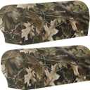 Hunting Camo Print Armrest Covers for Chairs, 2 PCS Stretch Furniture Protector for Recliner, Curved, Square, Stain Resistant Couch Armrest Covers with 10 Twist Pins