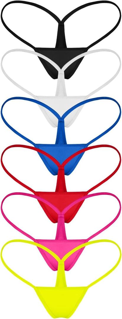 Womens G String Thongs Micro Back Tiny Panties Low Rise No Show Bikini Bottom Daily Underwear, M