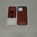 Compatible with MagSafe iPhone 16 Pro Max Case Wallet with AirTag Holder,2 in 1 PU Leather Magnetic Detachable RFID Blocking Credit Card Holder Flip Cover Kickstand for Men Women,Brown