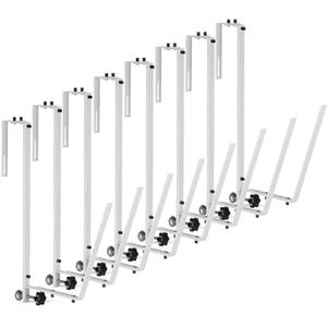 Reallnaive 4 Pcs Solar Cover Holder for Above Ground Pool Adjustable Solar Holder Metal Equipment Storage Hooks for Framed Above Ground Swimming Pools (White)