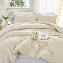 Beige Comforter  California King Size, Cal King Lightweight Solid Bedding Comforter, Oversized All Season Fluffy Comforter