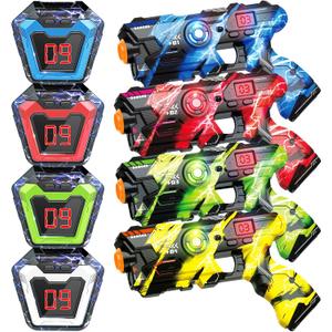 Laser Tag Guns Set of 4 with Digital LED Vests Score Display, Cool Outdoor Toys for Kids Ages 8 9 10 11 12+ Boys Girls Children Teens Adults Birthday Gifts Toys Christmas