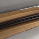 1" Curtain Rod Telescoping Single Drapery Rod 72-144 Inches, With Square Heavy Duty Aluminum Alloy Finials, Matte Black