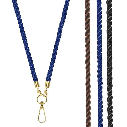 AUWESLS 3Pcs Soft Cotton Badge Lanyards for Women Teacher Lanyards for ID Badges for Women Cute Elastic Glasses Key Lanyard for Women Men Lanyard for Keys Include 6x Eyeglass Cords Pack of 3