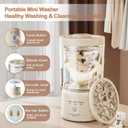 Portable Mini Washing Machine, Underwear Washing Machine Small Clothes Washer Makeup Brush Cleaner (Cream)
