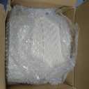 U-QE 100 Count 9 Inch Ivory Plastic Plates for Party - Scalloped Disposable Dinner Plates - Premium Hard Fancy Disposable Heavy Duty Party Supplies for Birthdays, Celebrations, Weddings and Events
