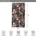 Riyidecor Small Stall Shower Curtain for Bathroom Decor 36Wx72H Rv Narrow Half Single Floral Stand Up Colorful Black Flowers Leaves Art Printed Fabric Polyester Waterproof 7 Pack Plastic Hooks