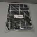 Rectangle Vinyl Table Cloth 24x48, Waterproof Elastic Fitted Tablecloth with Flannel Backing, Plastic Table Cover for Picnic, Camping, Outdoor, Black