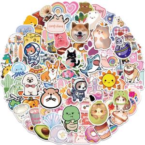 200pcs Cute Animal Stickers for Kids Kawaii Aesthetic Stickers Animal Party Favors Waterproof Vinyl Stickers for Teen