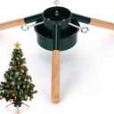 Sliner Christmas Tree Stand Christmas Tree Base Holder Stand for 8ft Tree Christmas Tree Decorations Fits up to 4.3" Less Real and Artificial Tree Base Stand for Xmas Tree up to 120 Lbs(Green)