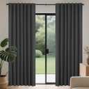 Joydeco 90 Inch Blackout Curtains for Bedroom, Thermal Insulated Black Out Curtains 2 Panels Set, Room Darkening Drapes for Living Room Window Rod Pocket Back Tab (W52 x L90 Inch, Dark Grey)
