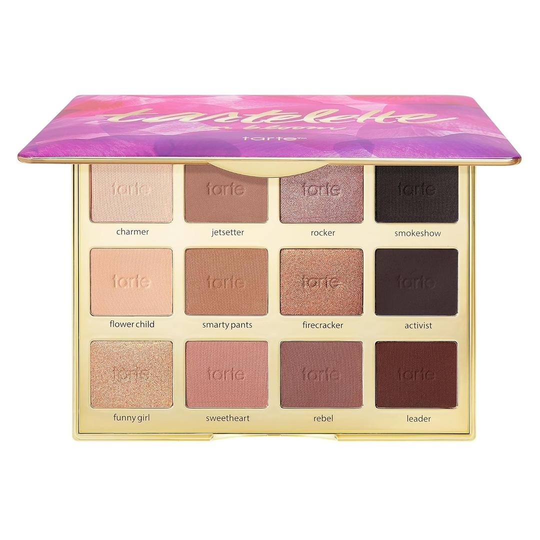 tarte tartelette in bloom Amazonian clay palette  Full-Size Eyeshadow Palette with Neutral Matte & Shimmer Finish, Longwear Buildable Makeup, Vegan & Cruelty-Free