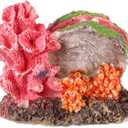 Aquarium Coral Reef Decor, Artificial Coral Reef Decor, Resin Coral Decoration Ornaments, for Goldfish Betta Fish Fish Tank Decoration Accessories, 3.15"x2.09"x2.64", Pink Orange