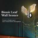 Wall Sconces, Silver Bathroom Sconces Wall Lighting with Clear Acrylic Leaf, Modern Sconces Wall Decor Wall Light fixtures for Bathroom Mirror Living Room Hallway Bedroom Stairs (1pcs,Silver)