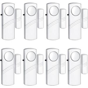 Security Door Window Alarm, Wireless Sensor Door Window Burglar Alarm, Door Alarms for Kids Safety, Easy Installation Doorbell Alarms for Office House Window Pool (8 Pack)