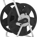 Water Hose Reel Cart, Holds 60-80 Ft of 5/8 Inch Hose, Black Wall Mounted Garden Hose Cart, Portable Hose Reel for Convenient Storage and Watering