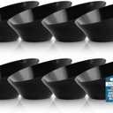 Liacere 16 Pack Black Plastic Bowls - Black Serving Bowls - 20 OZ Angled Bowl Disposable for Chip,Candy,Salad and Fruit - Ideal for Wedding & Party & New Year