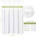Litabel White Fabric Snap-in Shower Curtain Liner Replacement, 70W x 61H Waterproof Removable Liner for No Hook Shower Curtains with Snap in Liner, Soft Cloth & Hotel Quality, Machine Washable