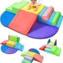 Teckid Toddler Climbing Toys 8-Piece Indoor Soft Foam Blocks Set, Safe Crawling, Climbing and Sliding Play Gym for Kids, Baby Climbing Playset