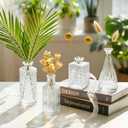 12 Pcs Clear Bud Vases Set, Small Vintage Glass Clear Bud Flower Vases Bulk Multiple Shape Cute Mini Glass Bottles Vases for Rustic Wedding Centerpieces Table Decorations and Home Decor