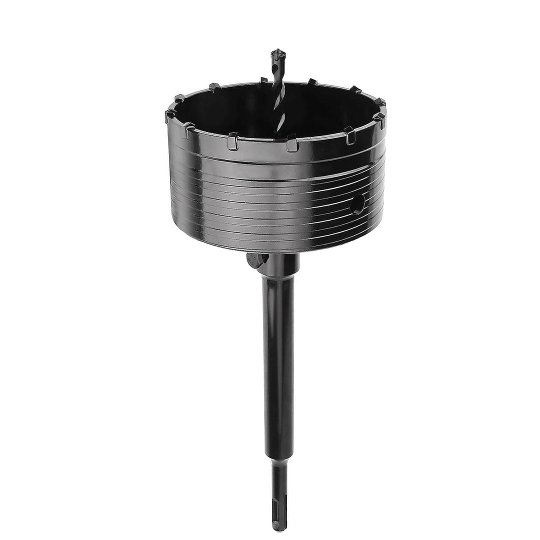 100mm / 4 inch Concrete Hole Saw with 220mm SDS Plus Connecting Rod, Cement Hole Saw for Concrete Cement Brick Wall Stone,Black (100mm (4 inch))