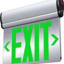 Led Edge-Lit Exit Sign ,Brushed Aluminum Housing Double-Sided Mirrored Rotating Acrylic Panel,Hardwired Emergency Exit Signs with Battery Backup, 120V-347VAC,Green Led Emergency Exit Light for Business , UL Listed,Top/Side/Wall Mount ( 1 Pack)