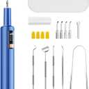 Ultrasonic Plaque Remover for Teeth with Smart Gum Protection - 42kHz Professional Tartar Remover, 10-Piece Kit (4 Heads + 6 Dentist Tools), LED Light, USB-C Rechargeable, IPX6 Waterproof for Home Use