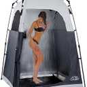 Instant Pop-up Camping Shower Tent Privacy Shelter with 1 Room/2 Rooms, Portable Outdoor Shower, Changing Room, Sun Shelter for Camping, Beach Hiking, and Fishing (Dark Grey/1 Room)