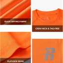 Runhit Boys Compression Shirt Short Sleeve Youth Basketball Undershirt Kids Quick Dry Athletic Base Layer T-Shirt Orange L