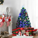 3 ft. Pre-Lit Fiber Optic Artificial Christmas Tree with Multi-Color Lights Snowflakes