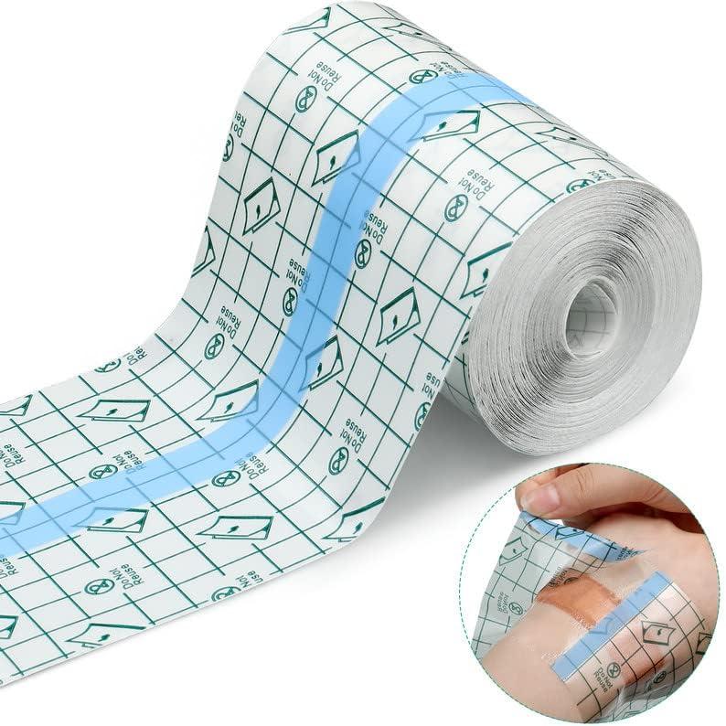 Transparent Dressing Adhesive Bandage Waterproof Bandage Clear Adhesive Bandages Stretch Tape for Tattoos Swimming (4 x 394 Inch)