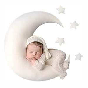 IGMaryBox Baby Moon Star Pillow Infant Posing Pillow Newborn Photography Prop Newborn Photography Posing Pillows White