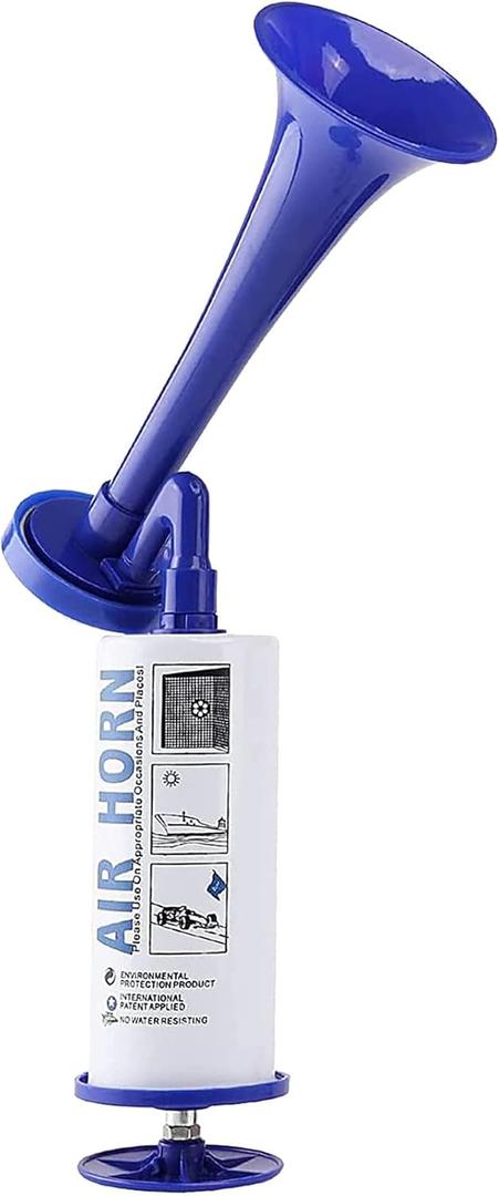Handheld Air Horn, Boat Safety Horns, Stadium Noise Maker for Sporting Events Trumpet Horns Noisemakers Loud Sound Soccer Cheer Horns for Sports Games, Party Supplies, Outdoor Boating, Camping (Dark Blue)