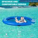 COOLWAVE Inflatable Water Hammock Floating Dock, Inflatable Raft for Family and Friends, Round Floating Ring for Parties, Water Float with Cup Holders for Pool and Lake