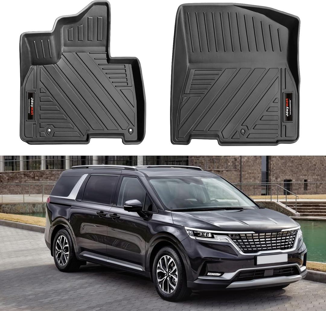 Custom for 2022-2025 2026 Kia Carnival Front Floor Mats All Weather TPE Accessories (Fits All Models) (Front Floor Mats 2 Pcs)