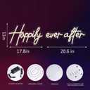 Happily Ever After Neon Sign Large, 38.4 Inch Neon Light Sign Art Decorative with Dimmer for Engagement,Birthday,Wedding,gift for girl,Home Wall Decor,Living room Decor, 5 inches by 2 inches